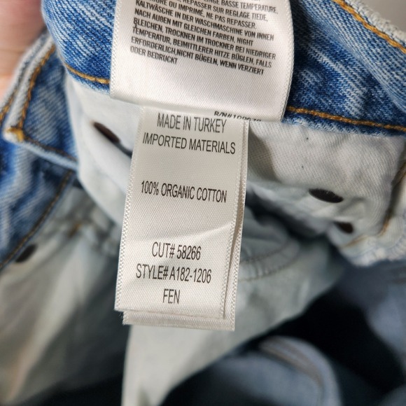 AGOLDE Fen High‎ Rise Relaxed Taper Jeans Size 28 Distressed Denim Button Fly - Picture 9 of 10